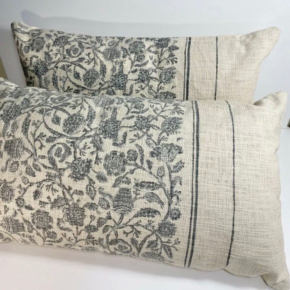 2 Studio McGee Threshold Floral Lumbar Pillows - Picture 3 of 6